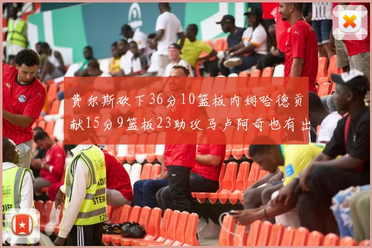 费尔斯砍下36分10篮板内姆哈德贡献15分9篮板23助攻马卢阿奇也有出色表现18分14篮板
